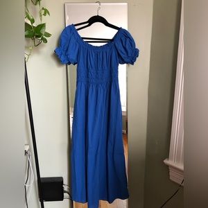 Blue Puff Sleeve H&M midi-dress
